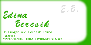 edina bercsik business card